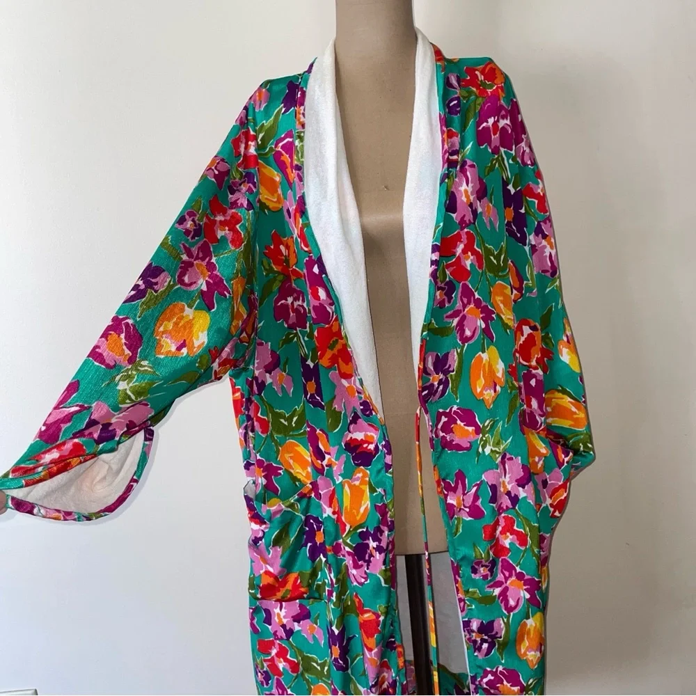 Victoria's‎ Secret Terry with Multicolor Trim ROBE OSFM Gold Label
